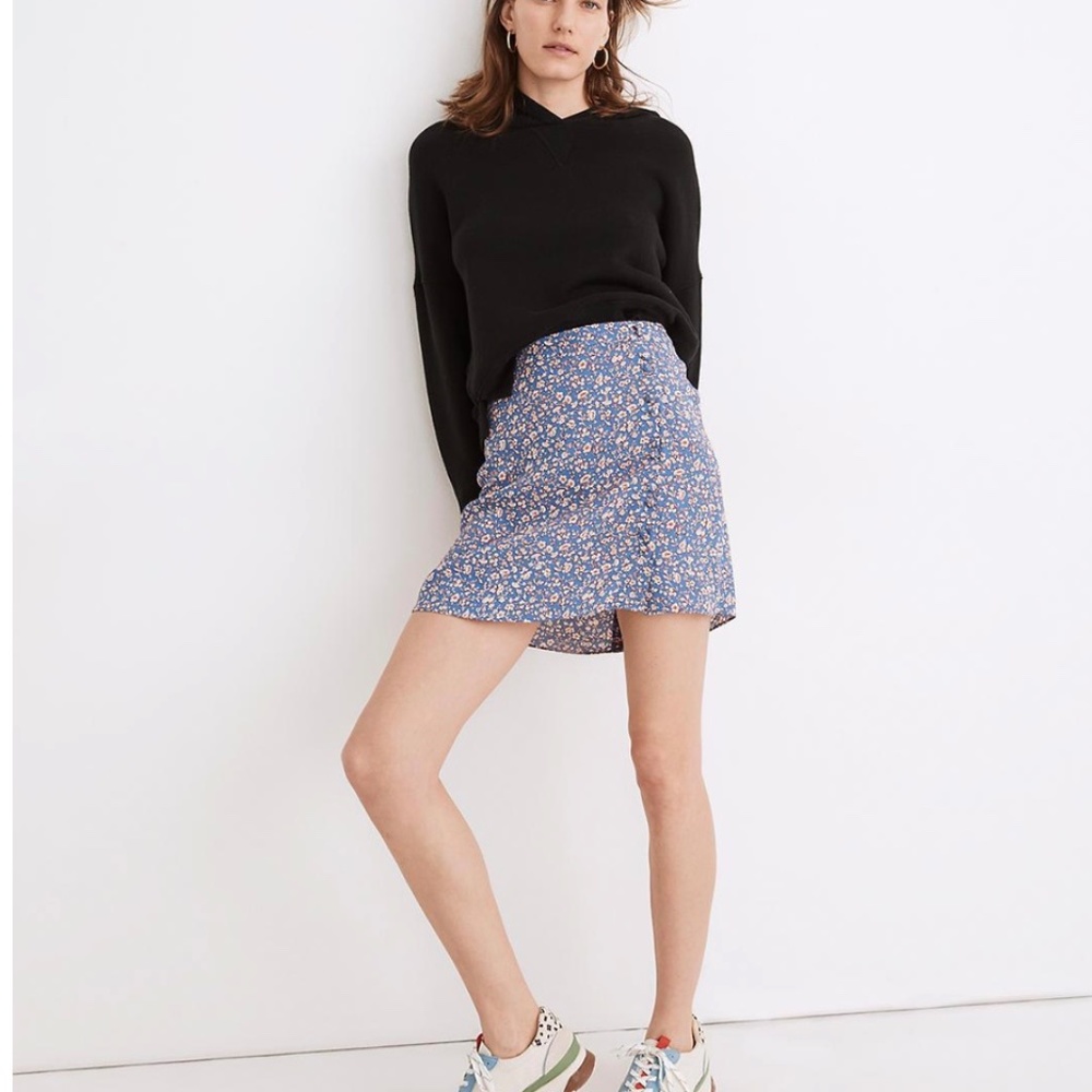 Madewell Porch Side-Button mini skirt in Summer Vines